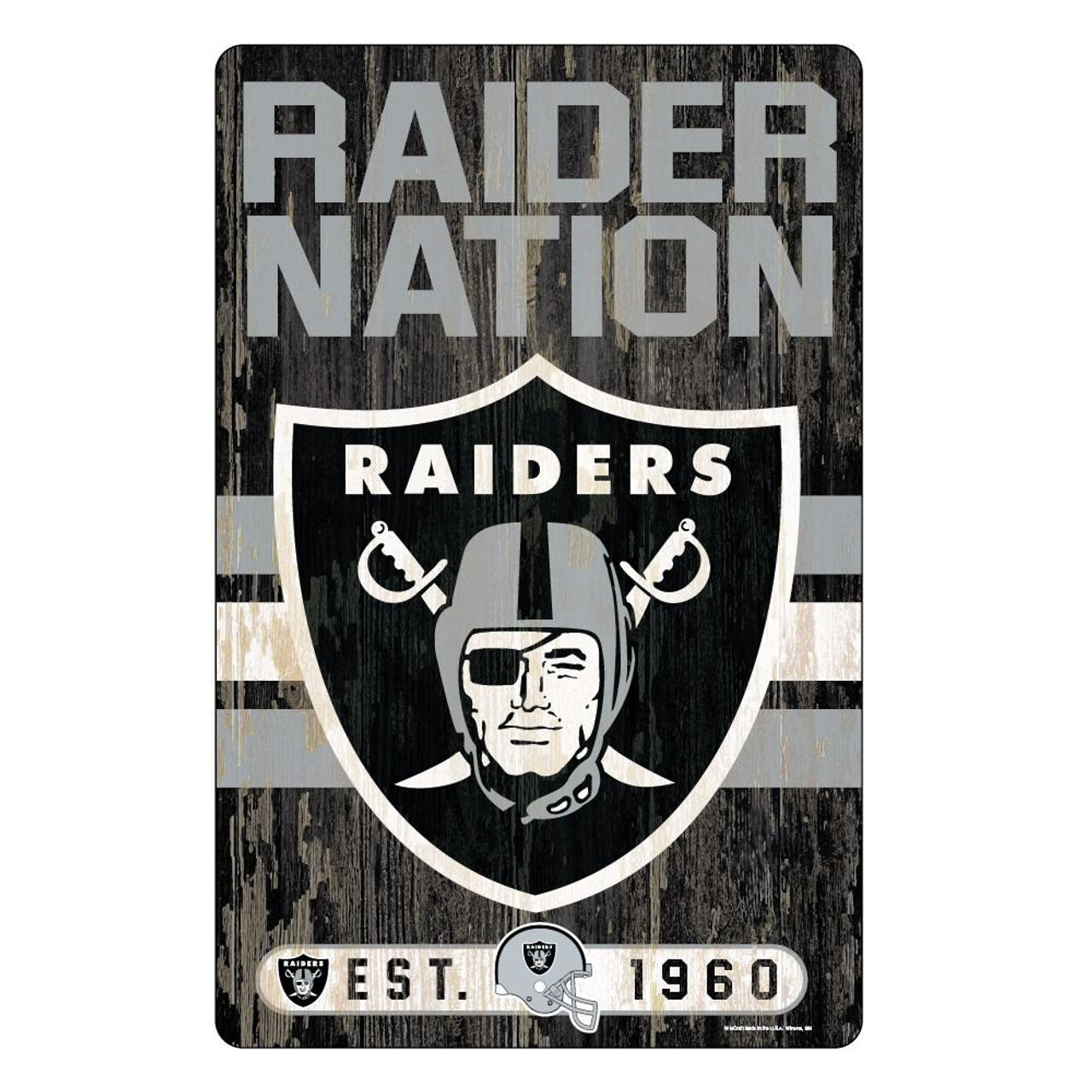 Las Vegas Raiders Wood Slogan Sign 11x17"