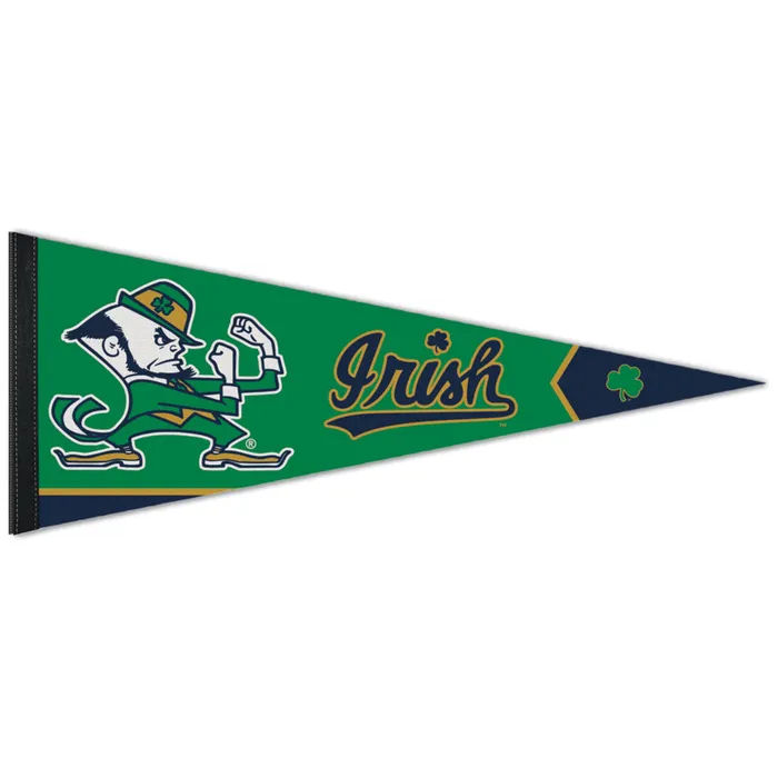 Notre Dame Fighting Irish Green Alternate Logo Premium Pennant 12x30"