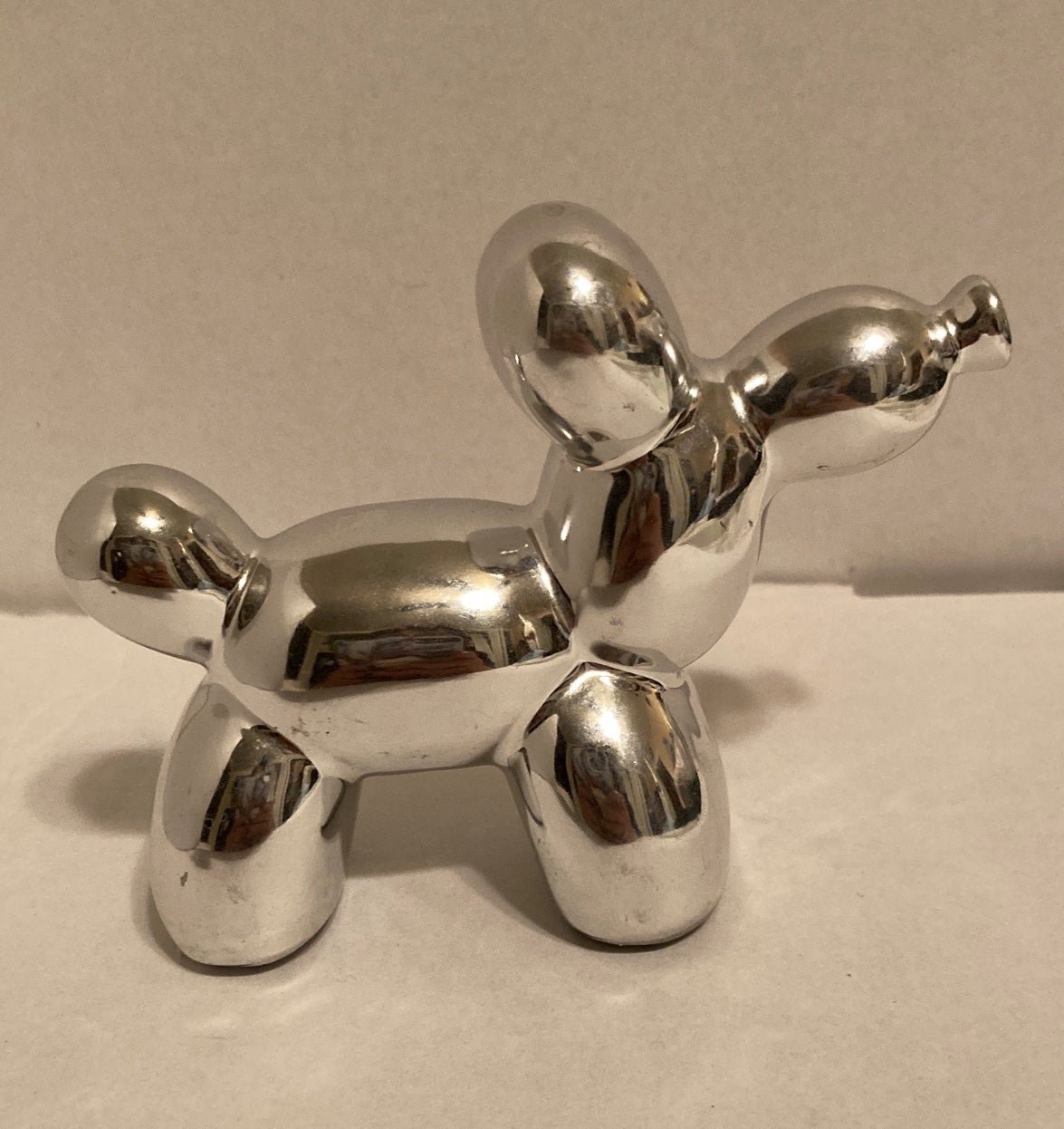 Balloon Dog Silver Medium Modern Art Balloon Animal Sculpture Dog