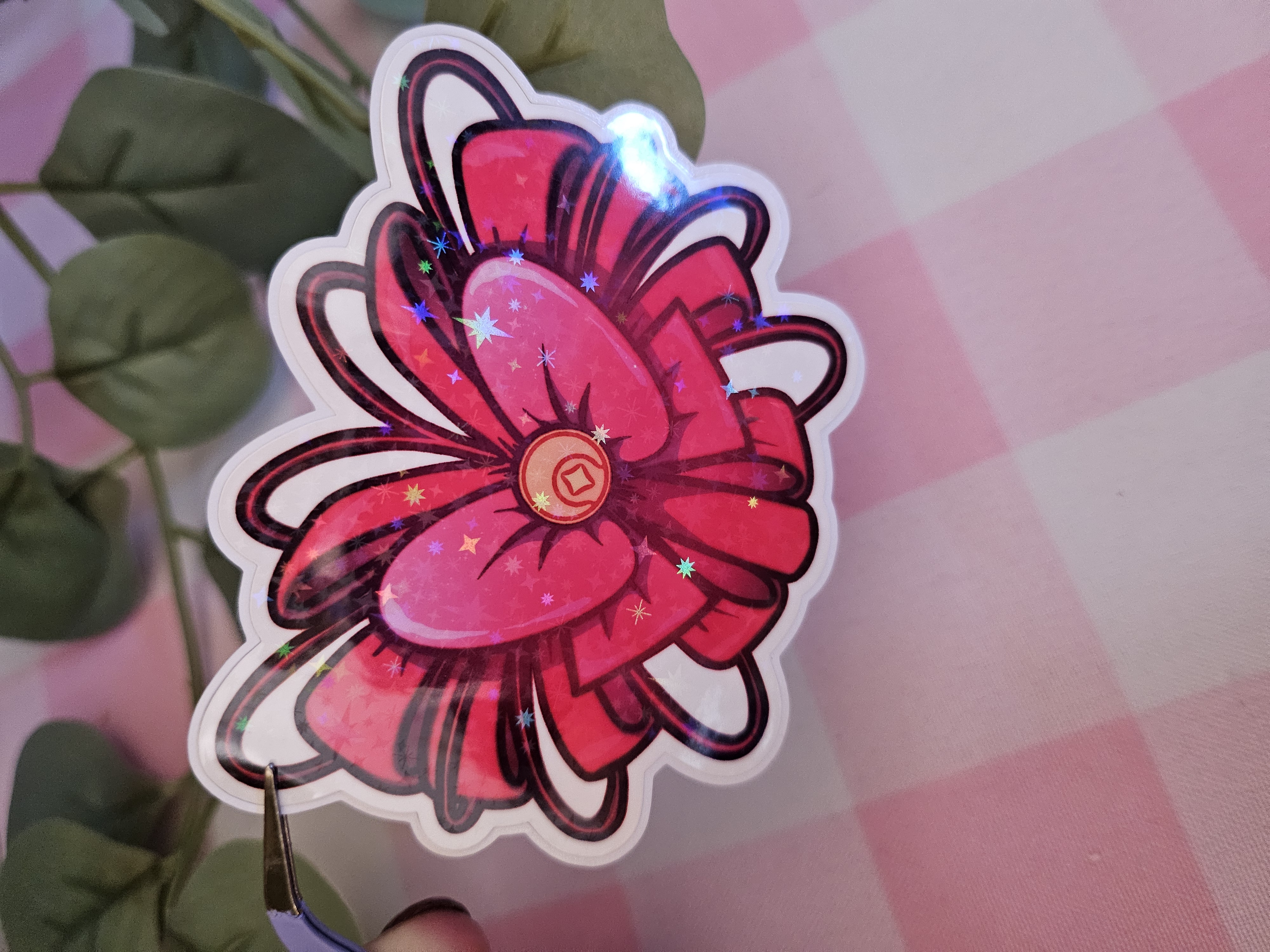 Ribbon Heart Die Cut Sticker
