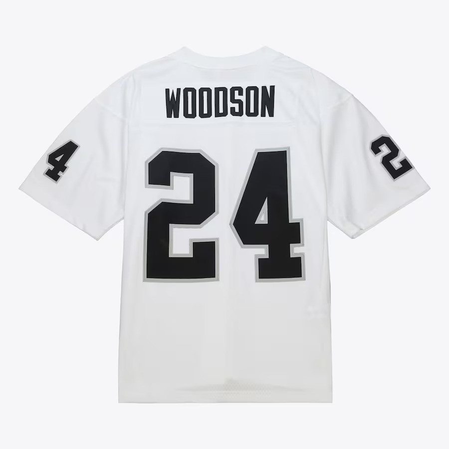 Oakland Raiders 1998 Charles Woodson #24 White Mitchell and Ness Jersey