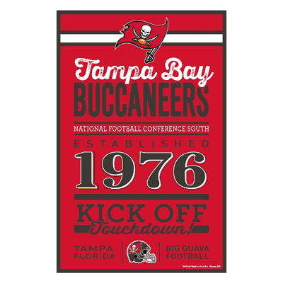 Tampa Bay Buccaneers Wood Established Sign
