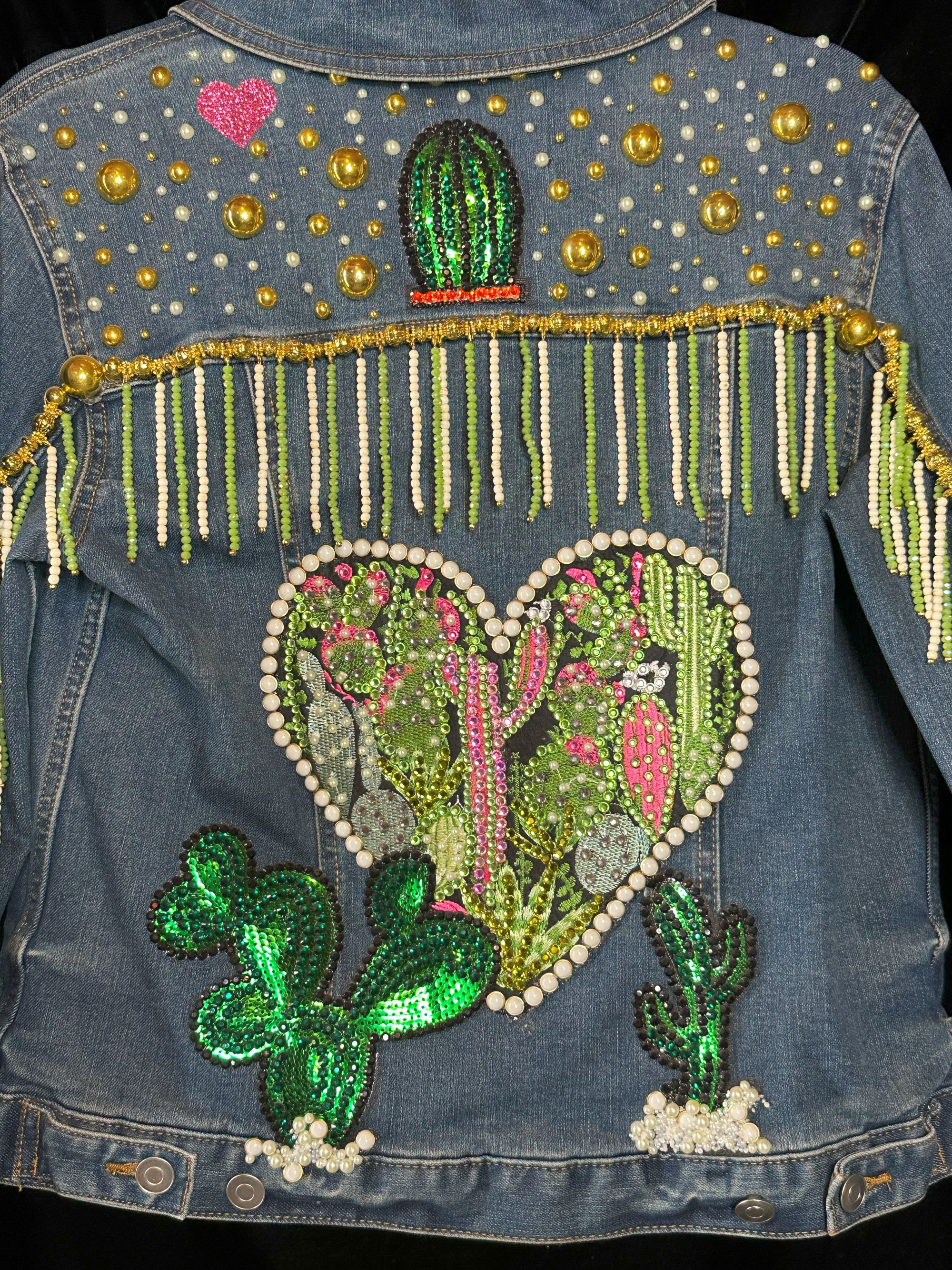 Cactus Hearts Jean Jacket Original