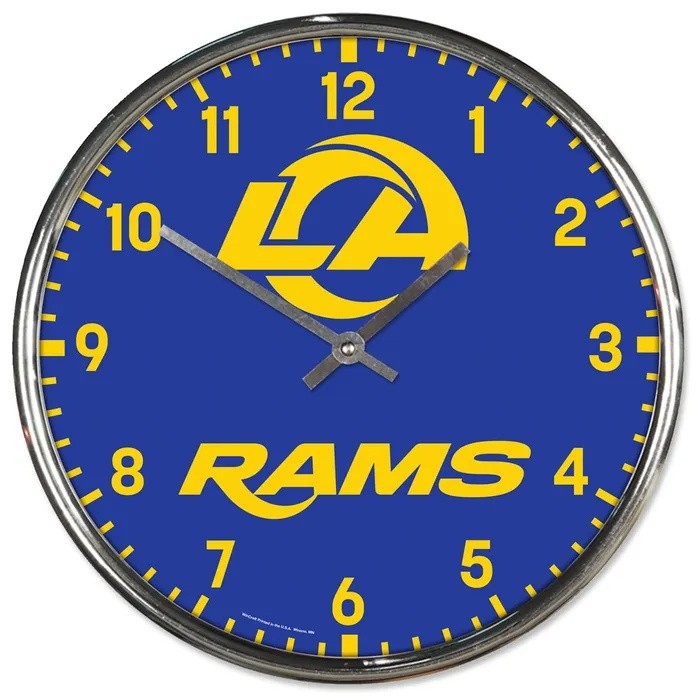 Los Angeles Rams 2026 Round Chrome Wall Clock