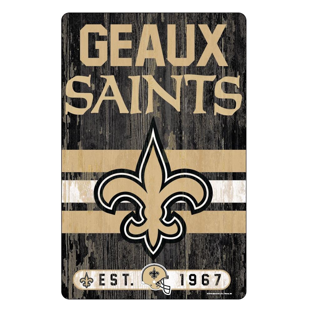 New Orleans Saints Wood Slogan Sign 11x17"
