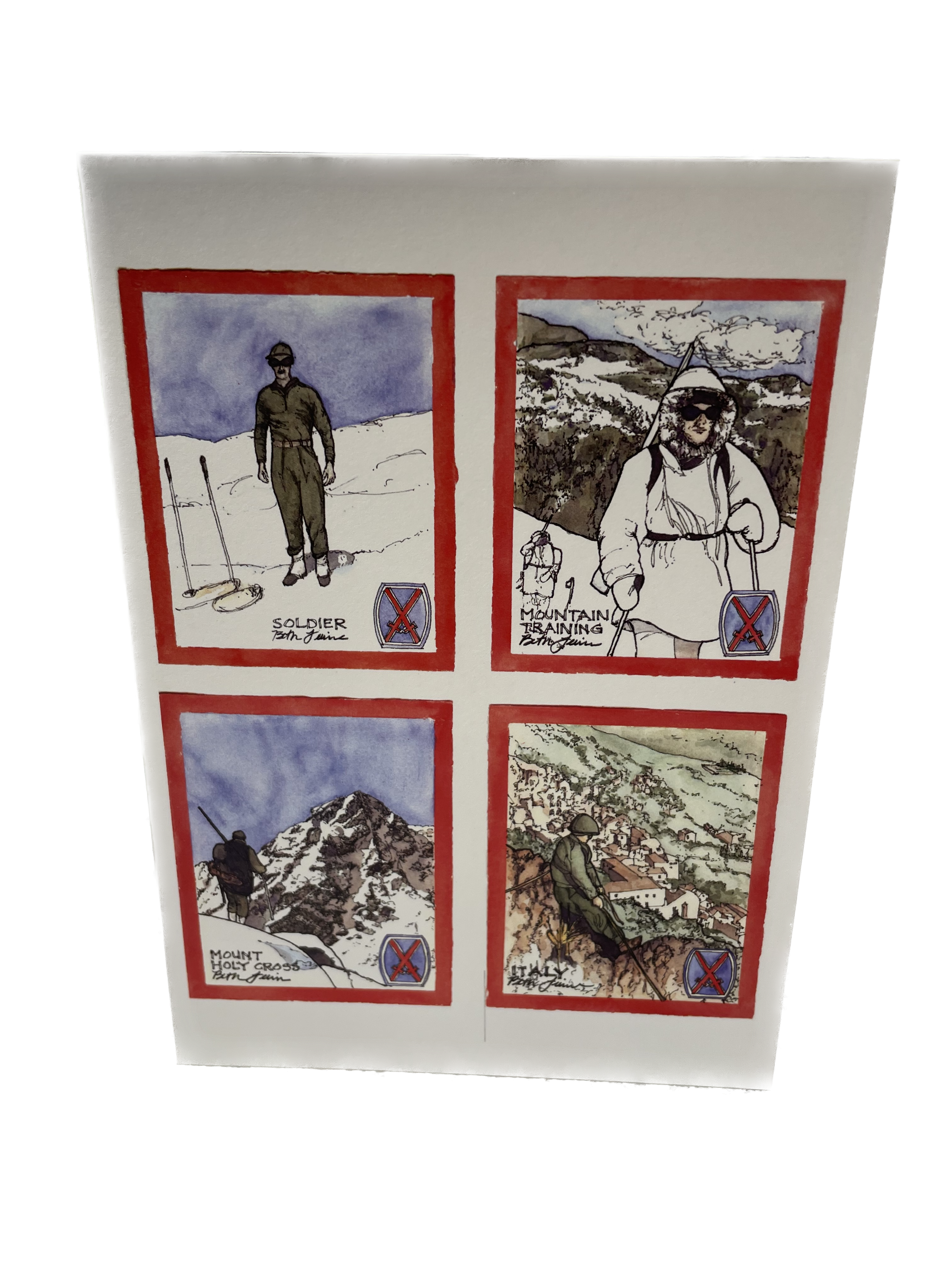 10th Mountain Division Four Soldier Notecard