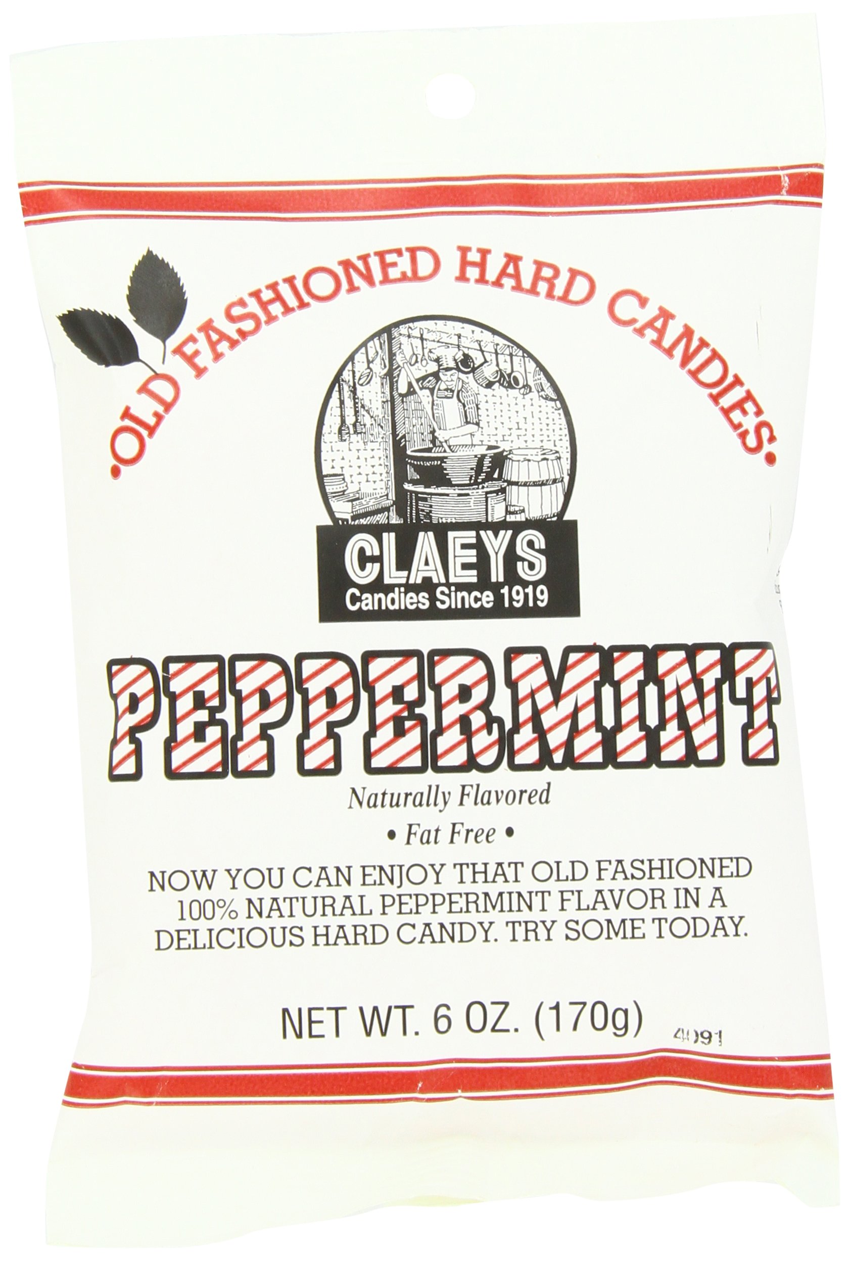 Claeys Peppermint Hard Candies 6 Count 6 Ounce