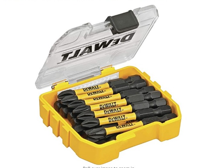 DEWALT FlexTorq Impact Driver Bit Set, Phillips, 1/4-Inch x 2-Inch, 15-Piece