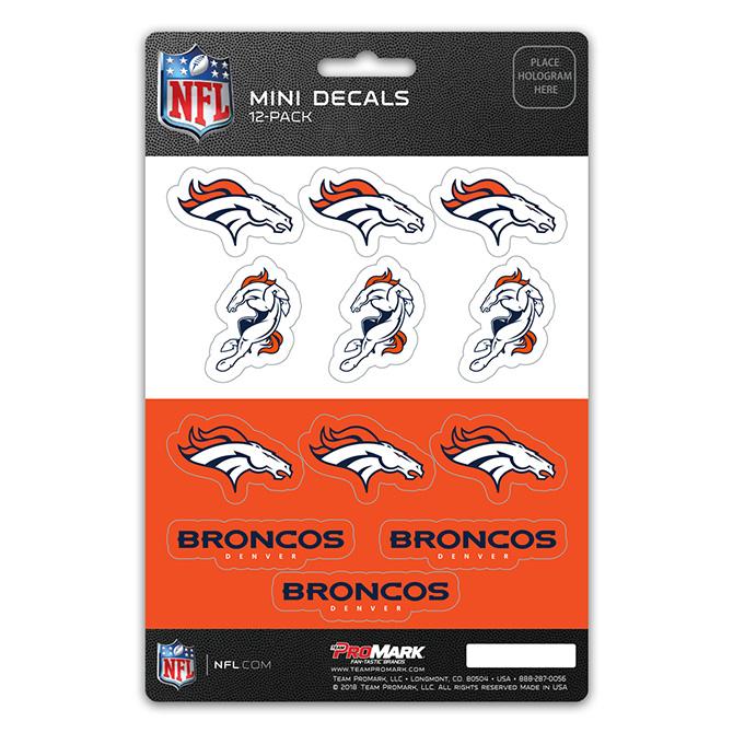 Denver Broncos Mini Decals 12pk Set