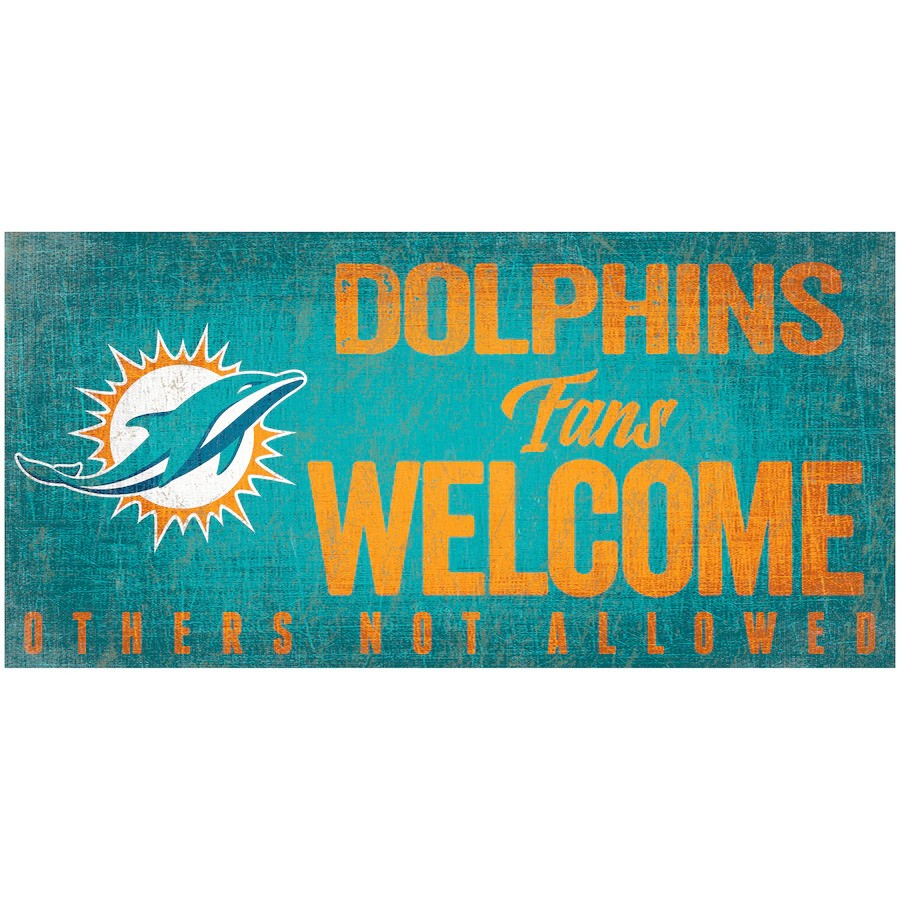 Miami Dolphins Wood Welcome Sign