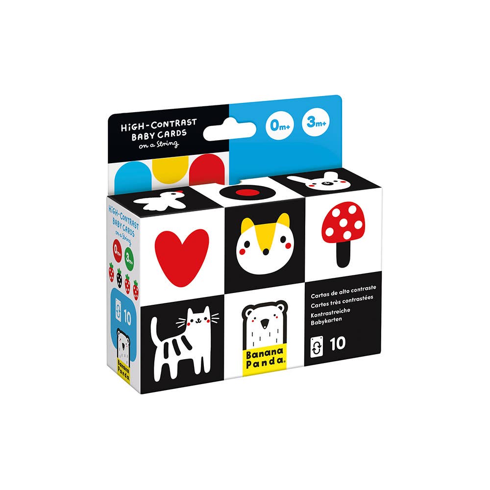 Banana Panda High-Contrast Baby Cards on a String