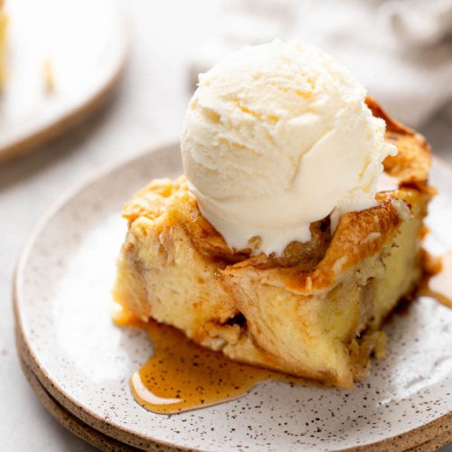 Buttermilk & Bourbon Bread Pudding Served w Vanilla Ice-cream