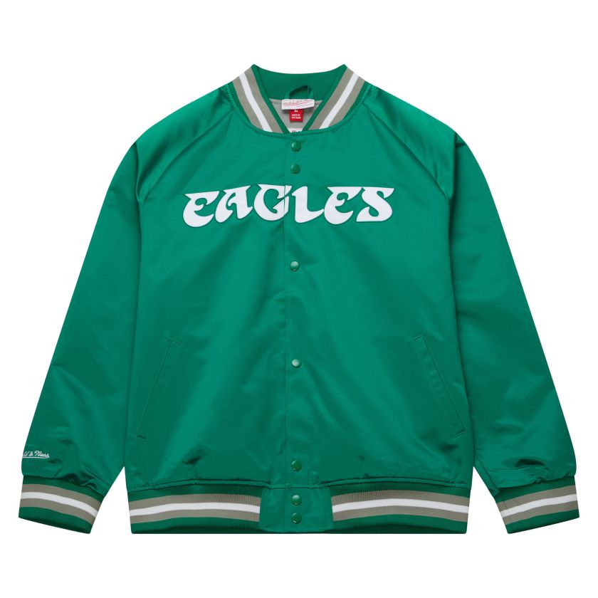 Philadelphia Eagles Kelly Green Mitchell and Ness Satin Jacket