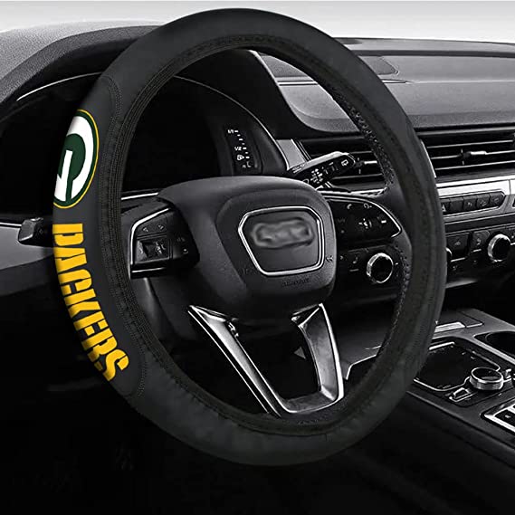 Green Bay Packers Leather Steering Wheel Cover