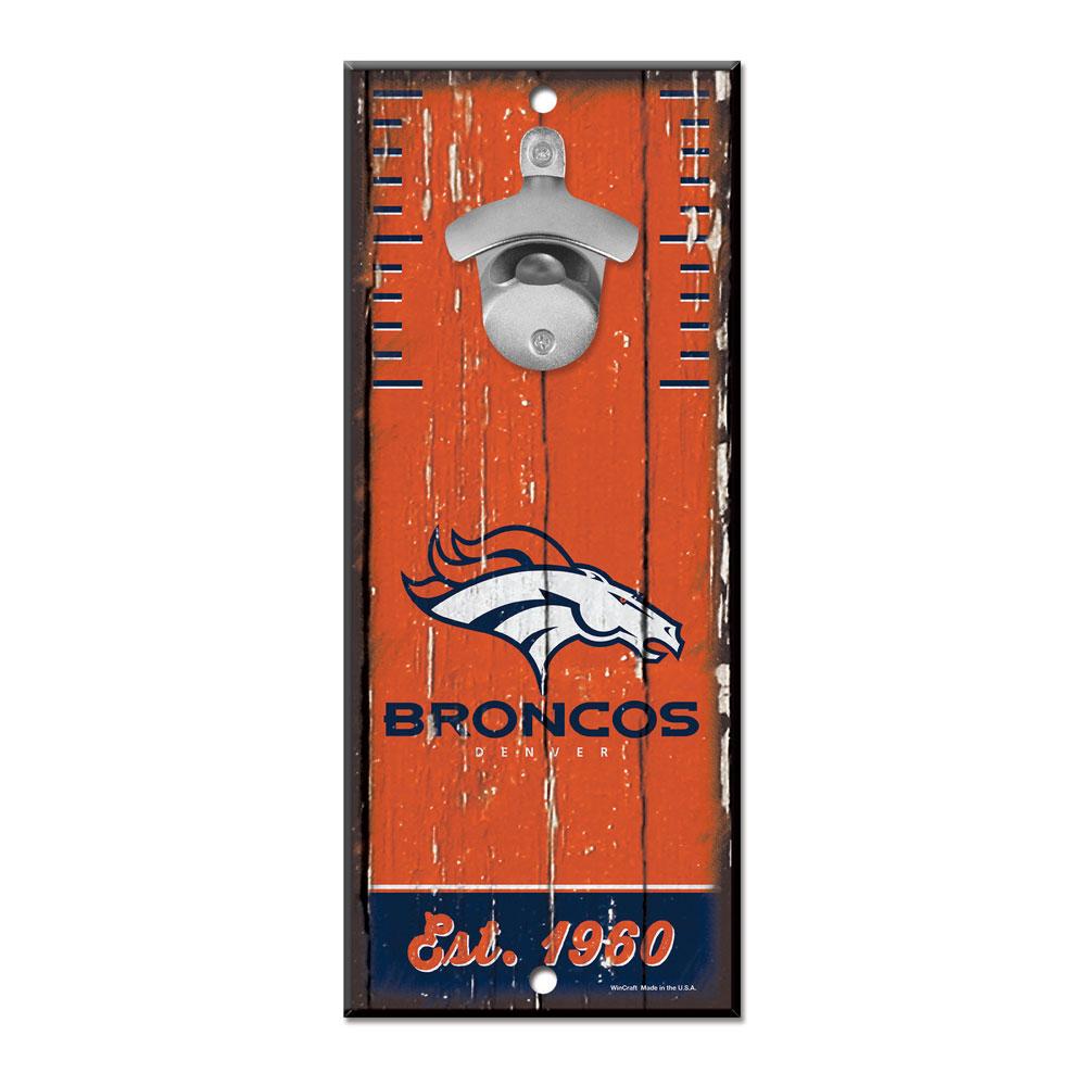 Denver Broncos Wood Bottle Opener 5x11"