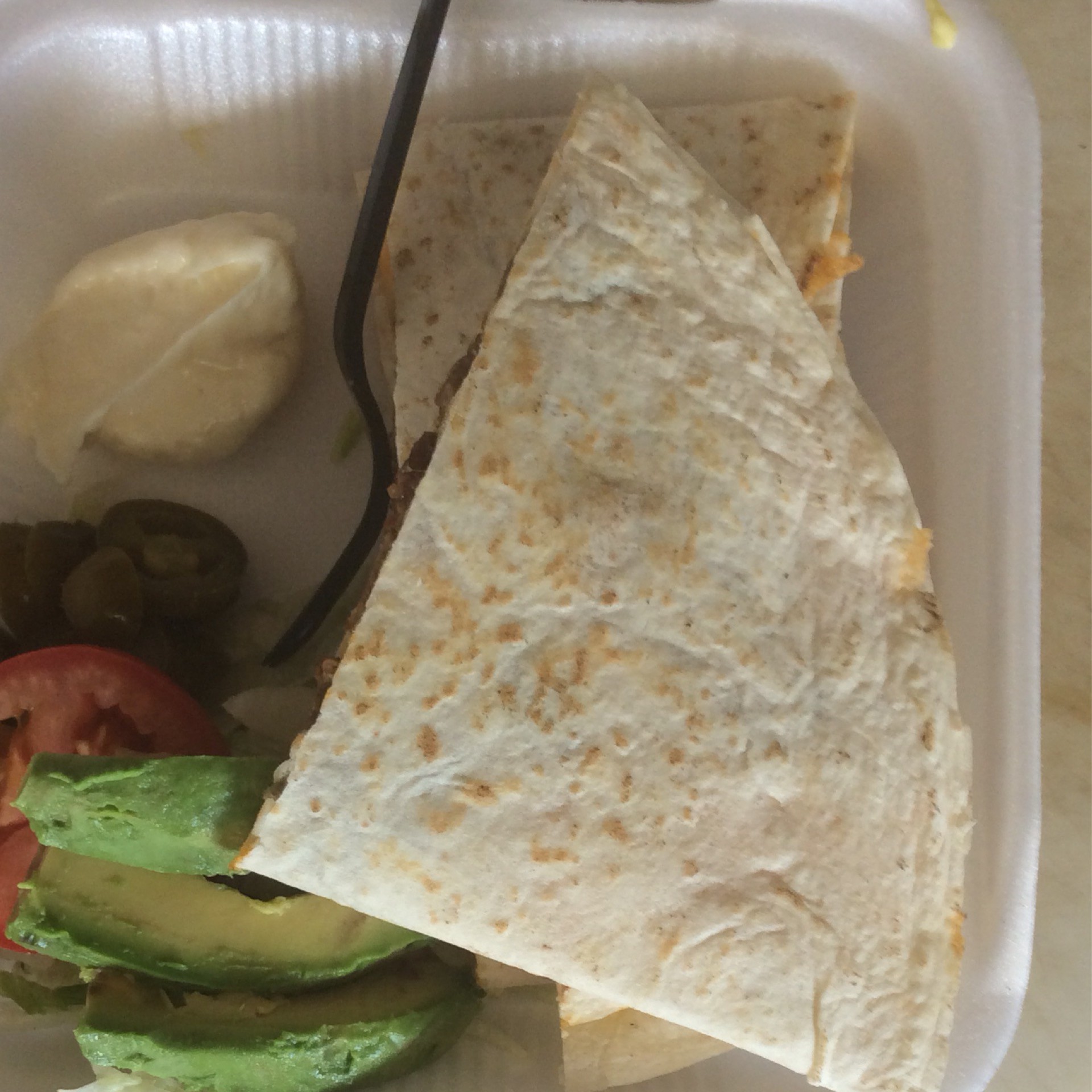 Quesadilla de Tripa - Beef Guts Quesadilla from Tacos del Valle