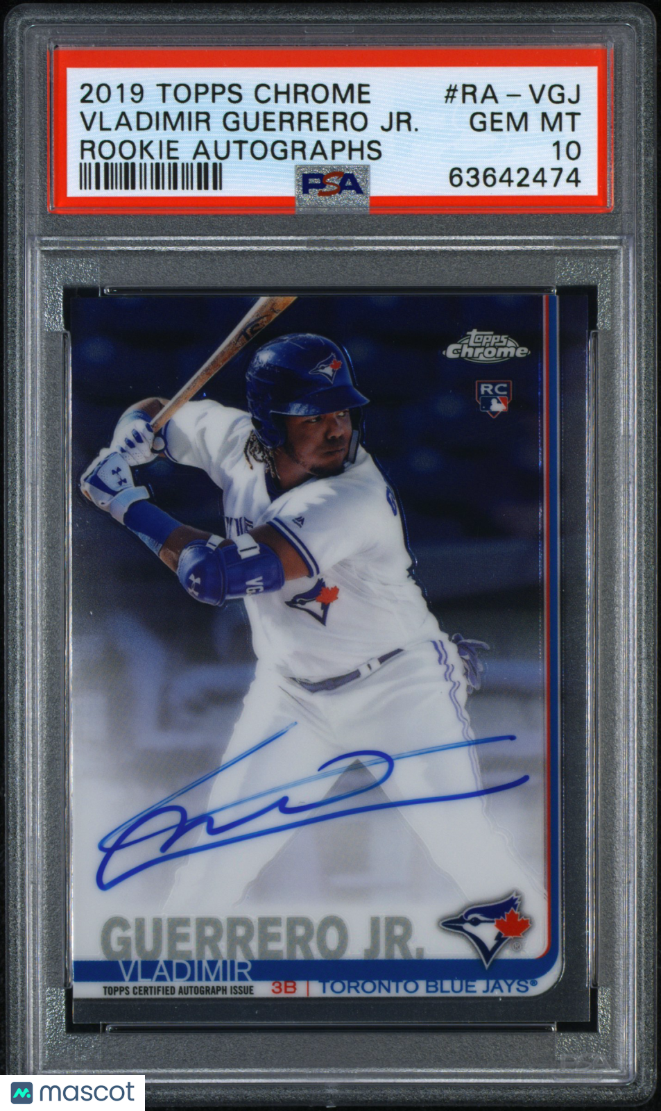 2019 Topps Chrome Rookie Autographs Vladimir Guerrero JR. PSA 10