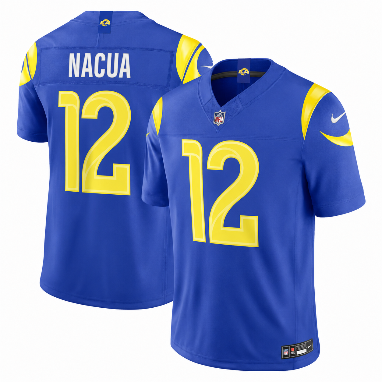 Los Angeles Rams Puka Nacua #12 Royal Blue Nike Vapor F.U.S.E Limited Stitched Jersey