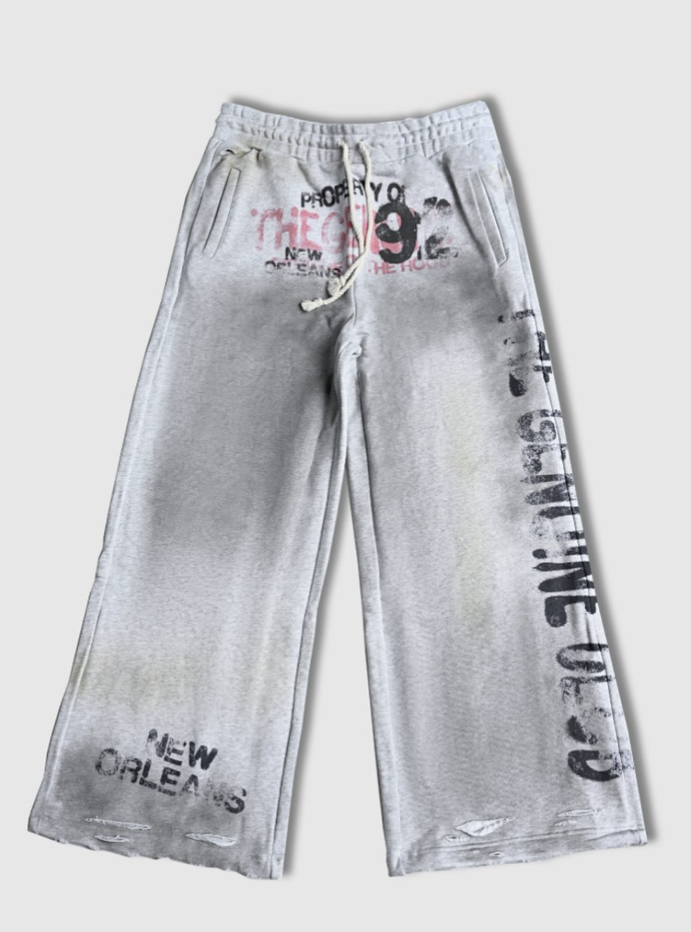 THE GENUINE CLUB DIIRTY WASH SWEATPANTS