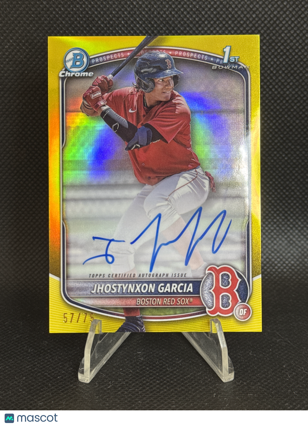 2025 Bowman Chrome Jhostynxon Garcia #CPA-JGA Yellow Refractor /75 Auto