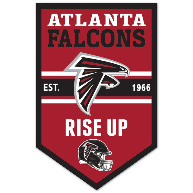 Atlanta Falcons Chevron Wood Banner Sign 11x17"