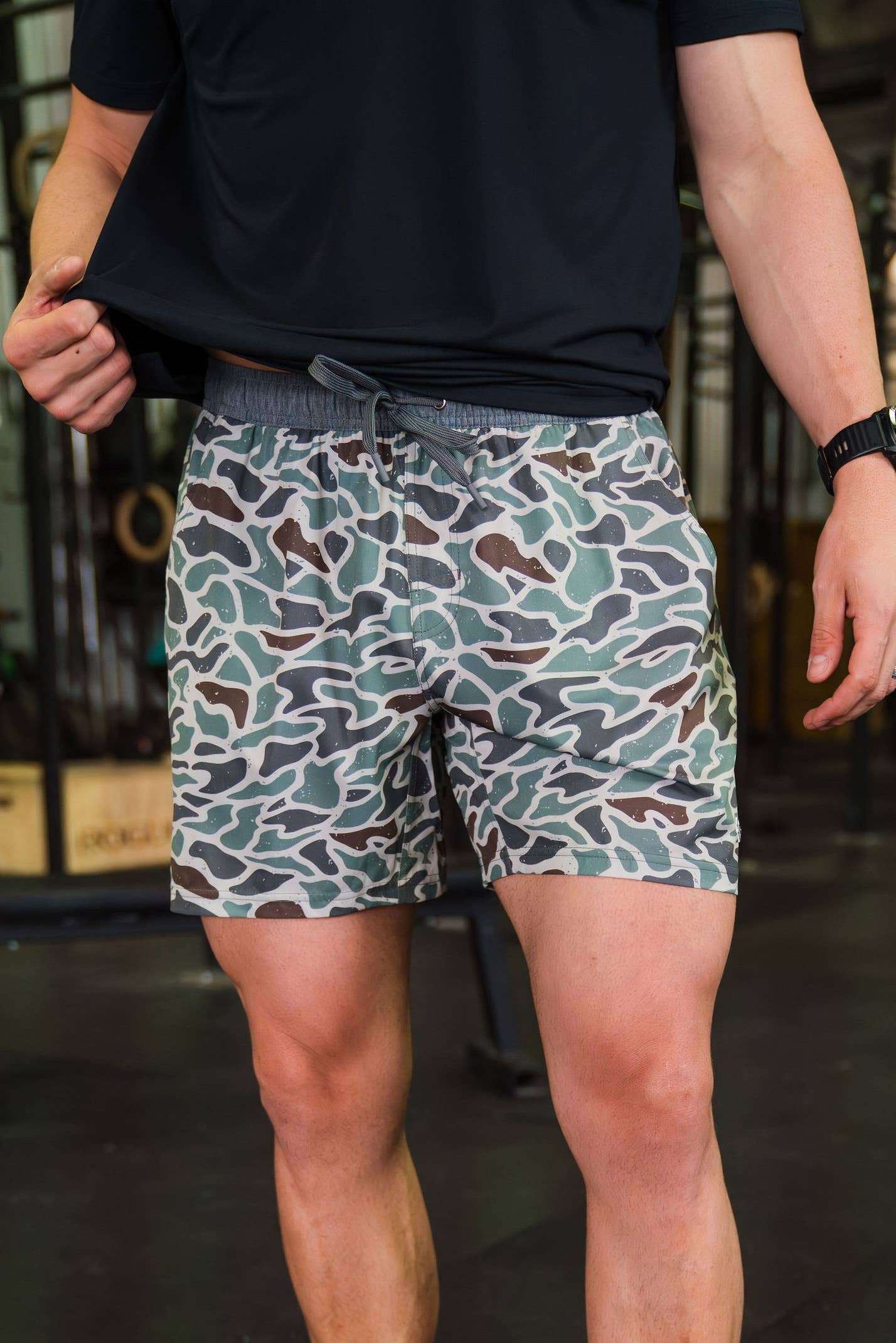 Retro Duck Camo Mens Athletic Shorts