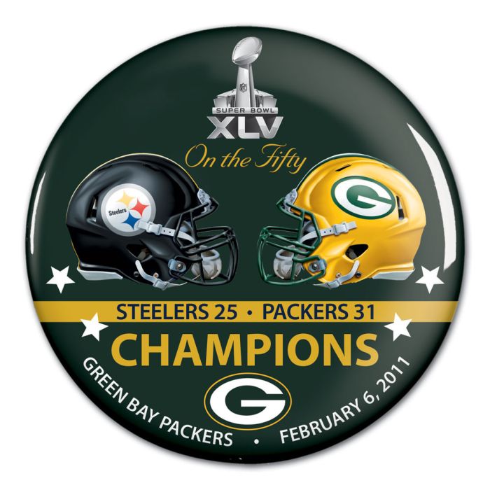Green Bay Packers Super Bowl XLV Champions Button
