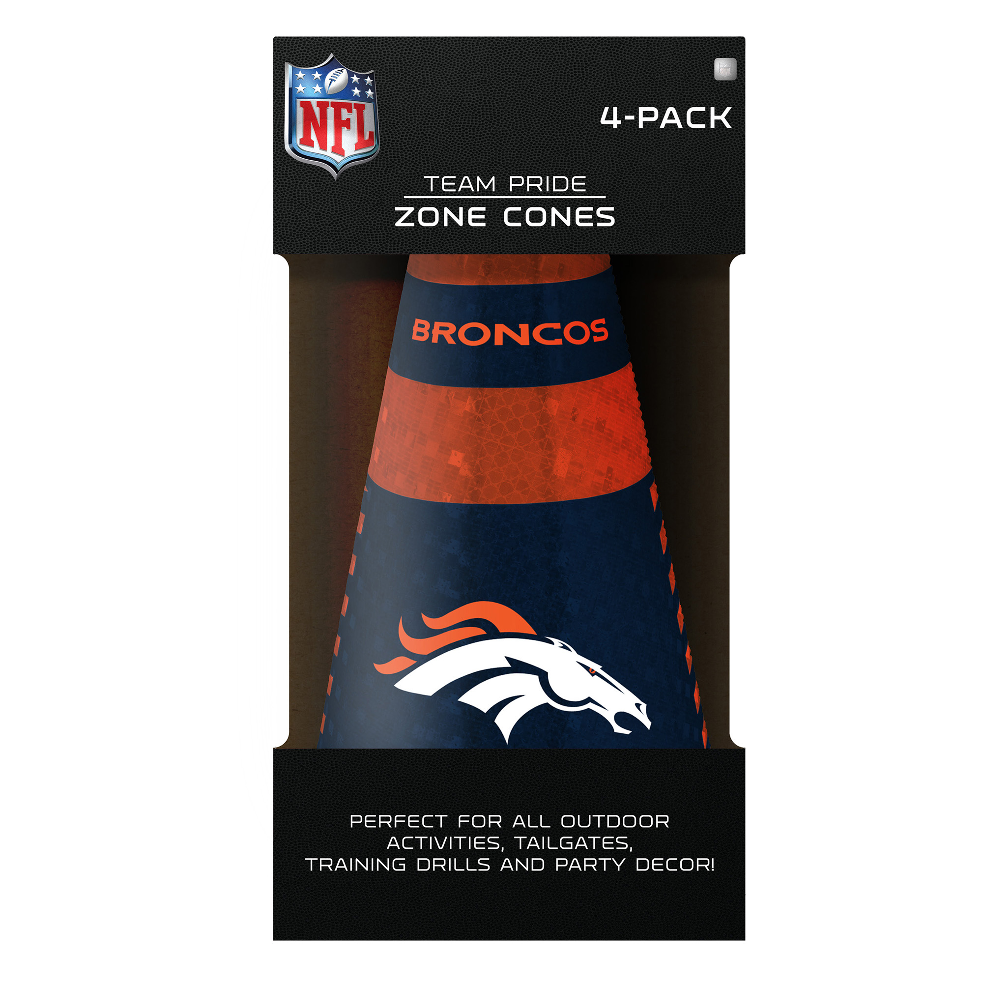 Denver Broncos Party Zone Cones 4 Pack