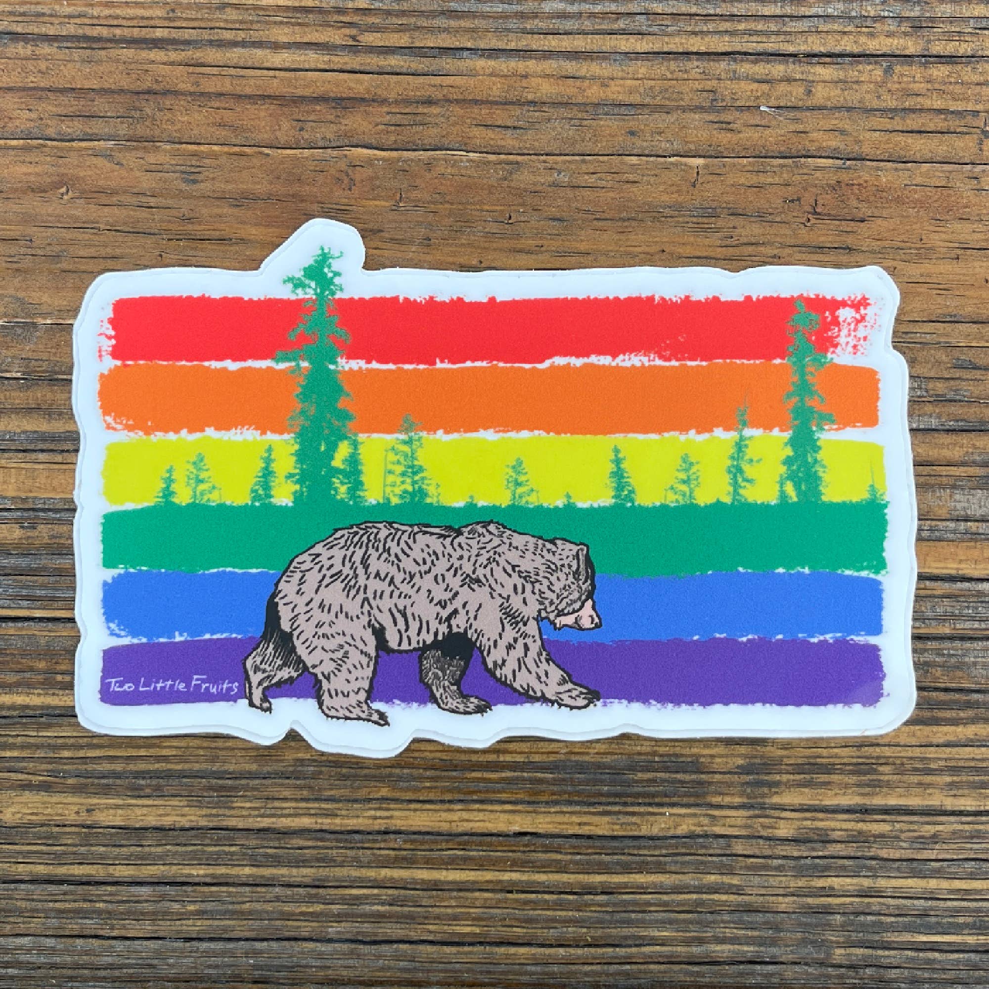 Two Little Fruits - Gay Pride Rainbow Bear Stickers