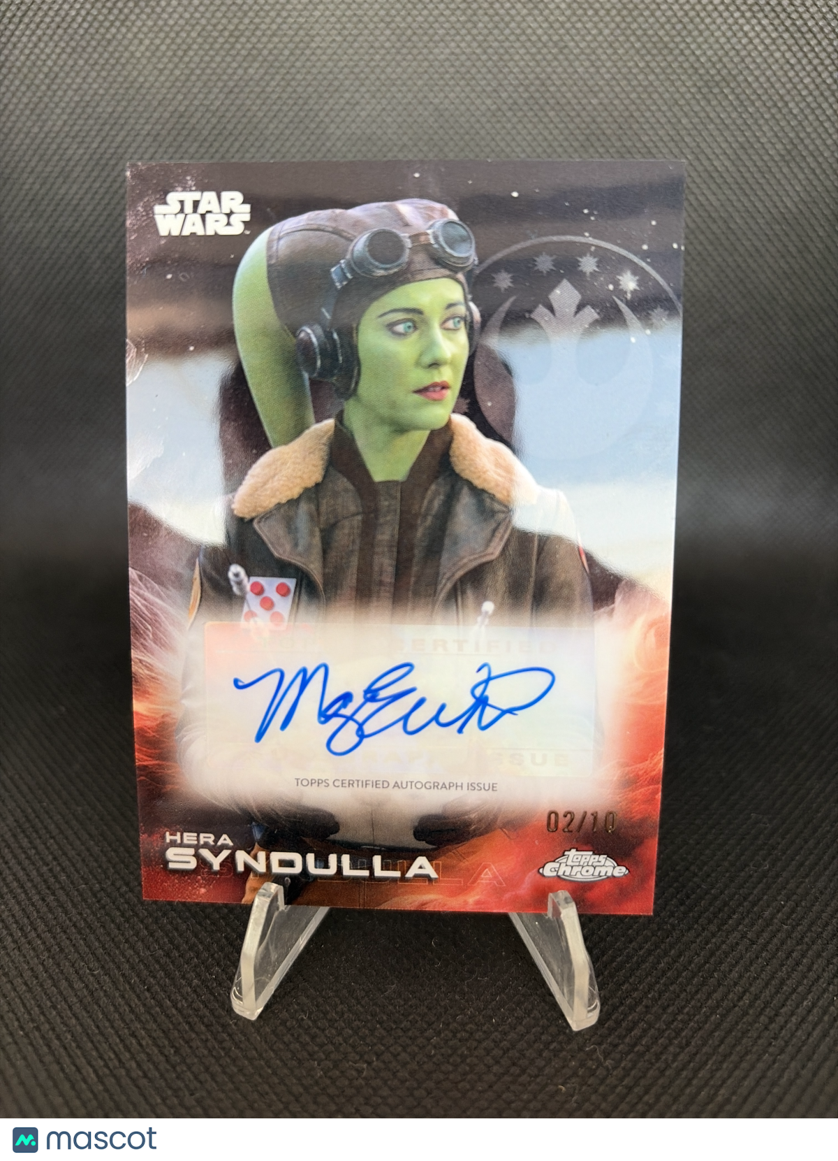 2025 Topps Chrome Star Wars Mary Elizabeth Winstead Syndulla RED AUTO /10