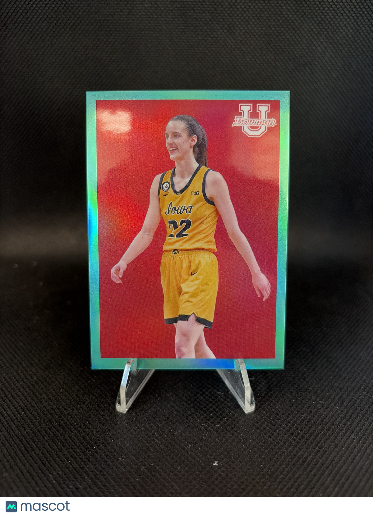 2023 Bowman University Caitlin Clark Image Variation Aqua Refractor /150