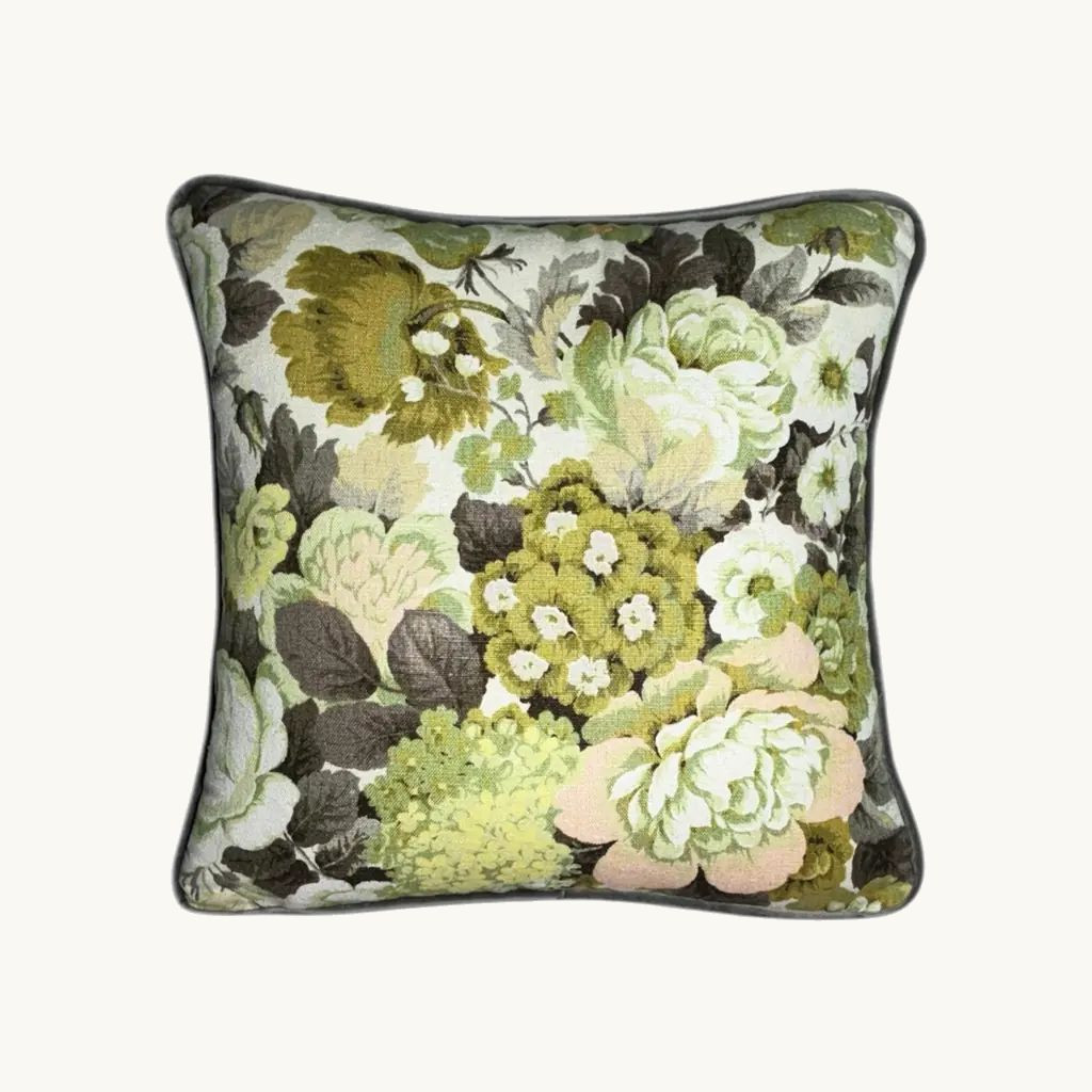Taupe green Floral - Vintage