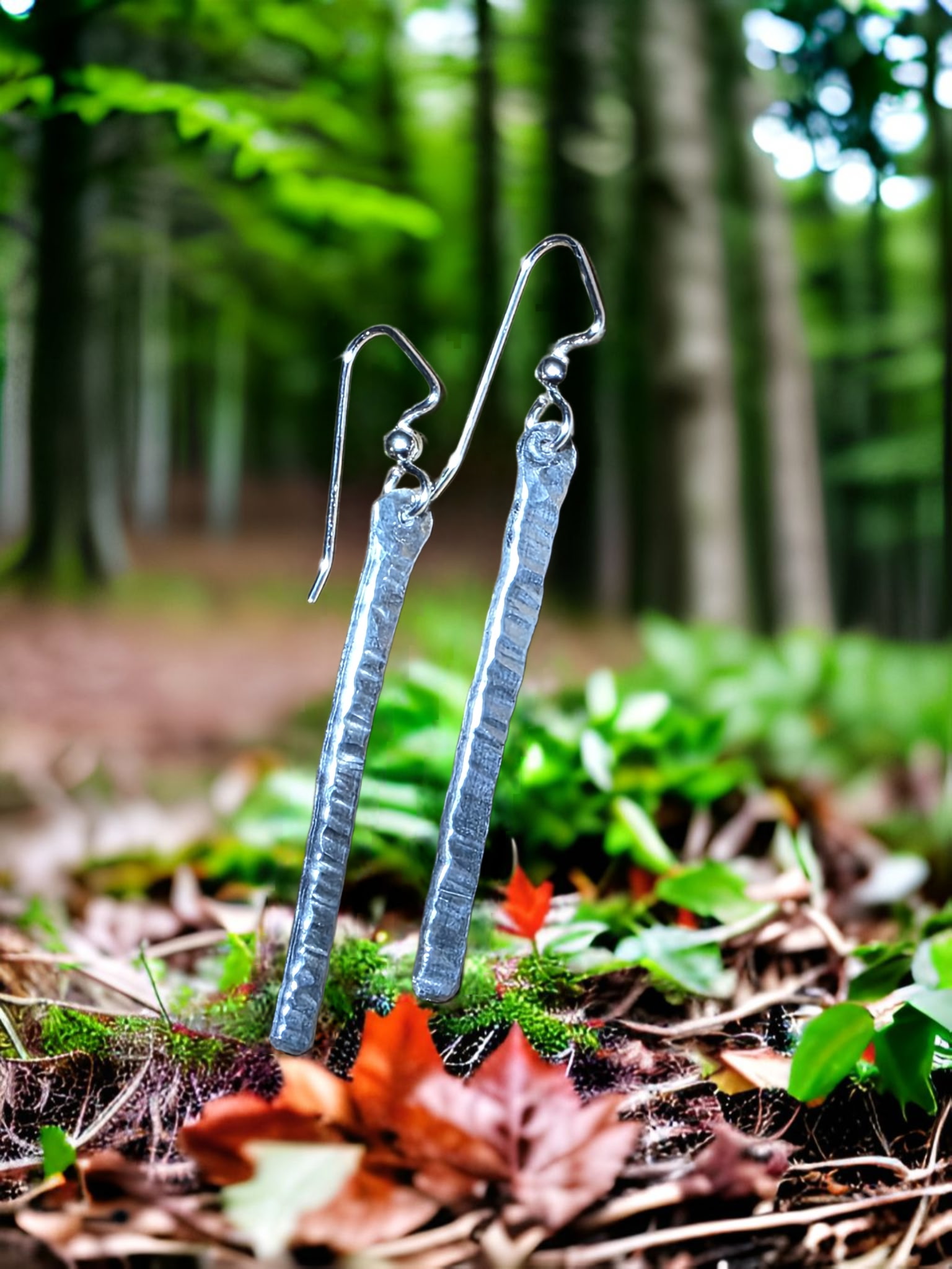 Aluminum Earrings - Straight Bar by Moss Creek Art