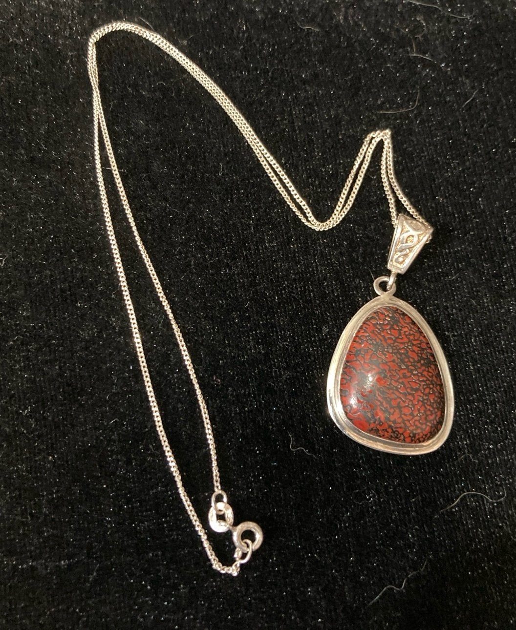925 Sterling Dinosaur Bone Necklace Pendant