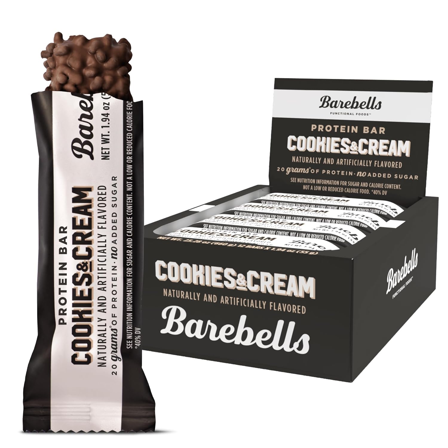 Barebells Protein Bars Cookies & Cream 1.94 oz 12 ct