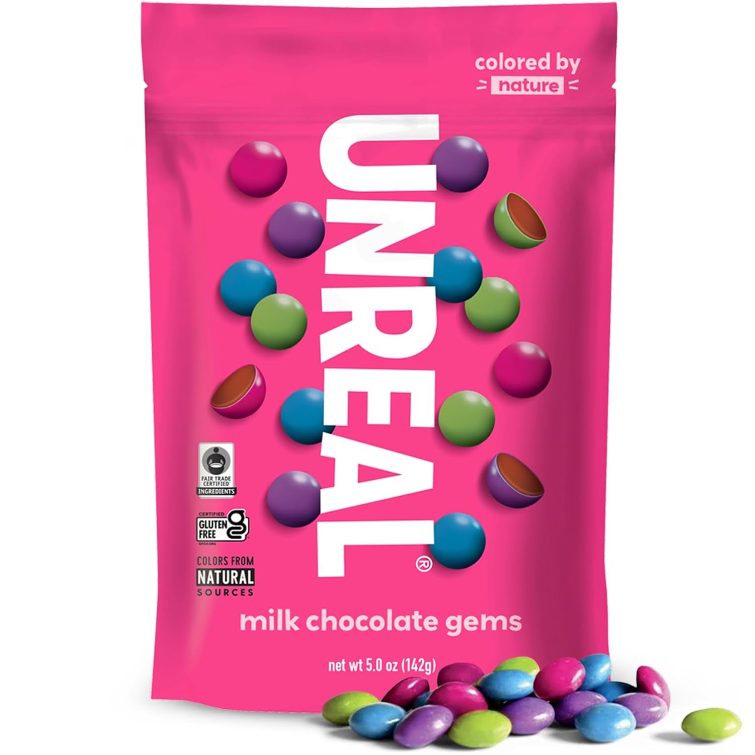 UNREAL Milk Chocolate Candy Coated Gems 5 oz 6 Pack