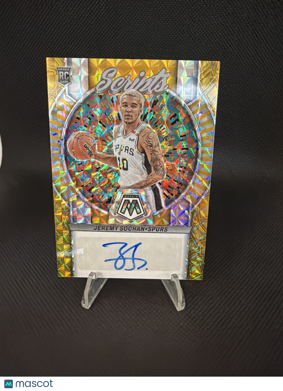 2022 Panini Mosaic Scripts Jeremy Sochan #RS-SOC Gold /10 RC