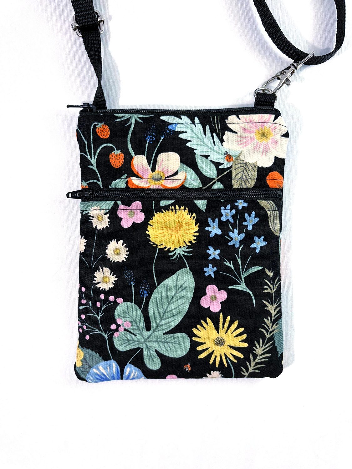 Small Crossbody Bag – Strawberry Fields Black, photo 6 of 12
