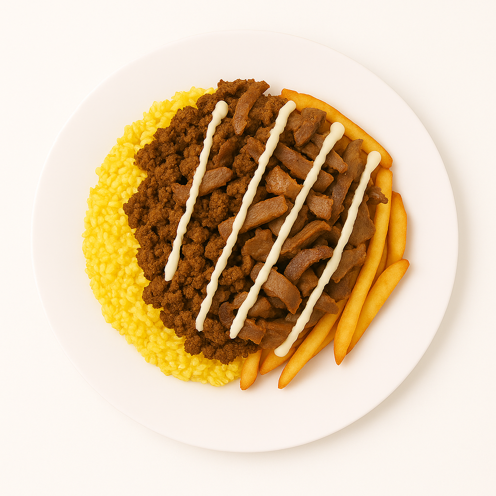 Alley Mix on Half and Half (Beef and Gyro)