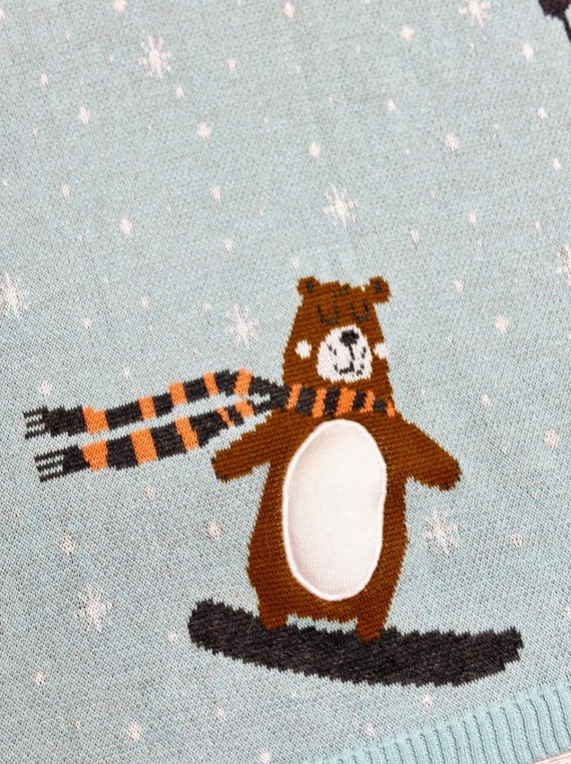 Fox & Bear Organic Knit Baby Blanket