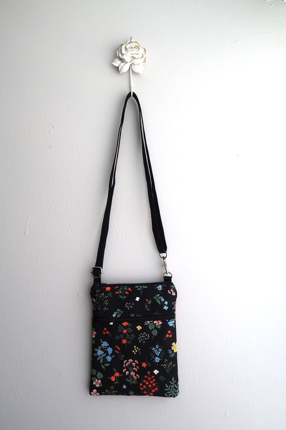 Small Crossbody Bag – Wildflowers on Black, photo 5 of 6