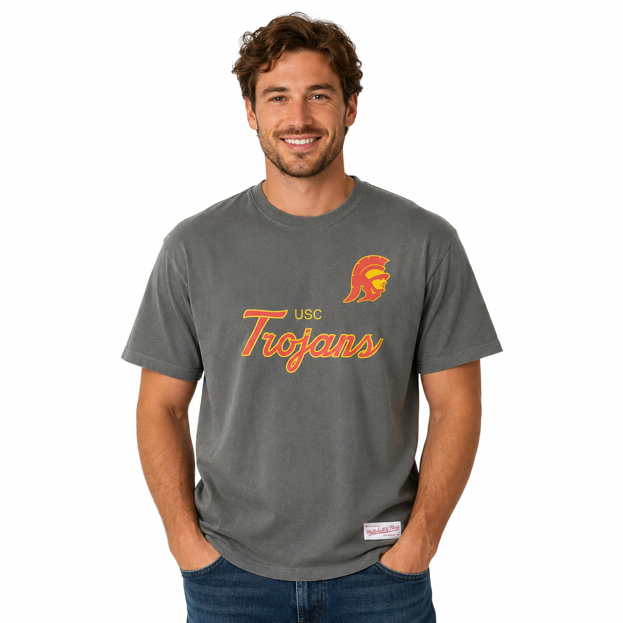 USC Trojans Charcoal Elite Mitchell and Ness Shirt