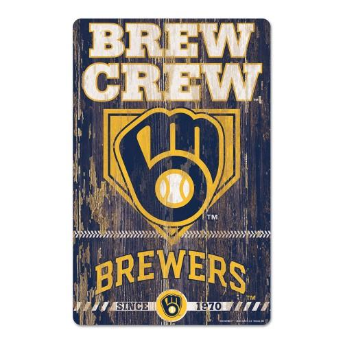 Milwaukee Brewers Wood Slogan Sign 11x17"