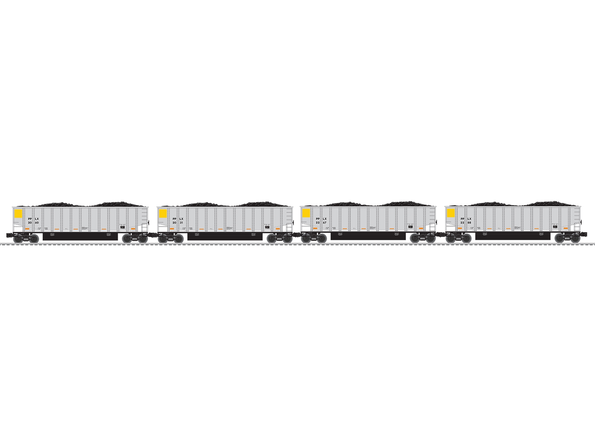Penna Power And Light Rotary Dump Gondola O Scale 4 Pk 684020
