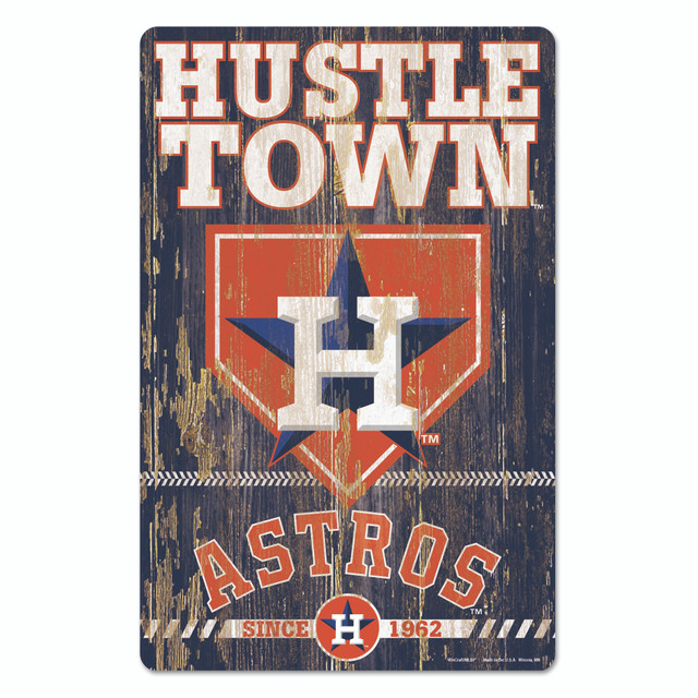 Houston Astros Wood Slogan Sign 11x17"
