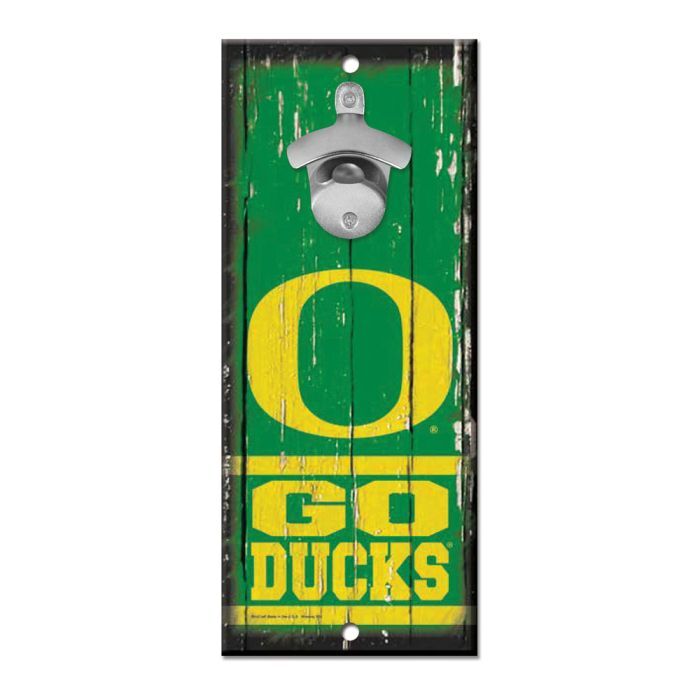 Oregon Ducks Wood Bottle Opener 5x11"
