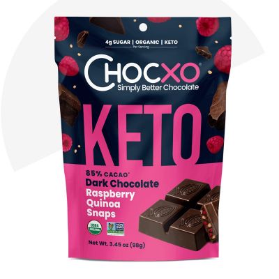 ChocXO Keto Snaps Dark Chocolate Raspberry Quinoa