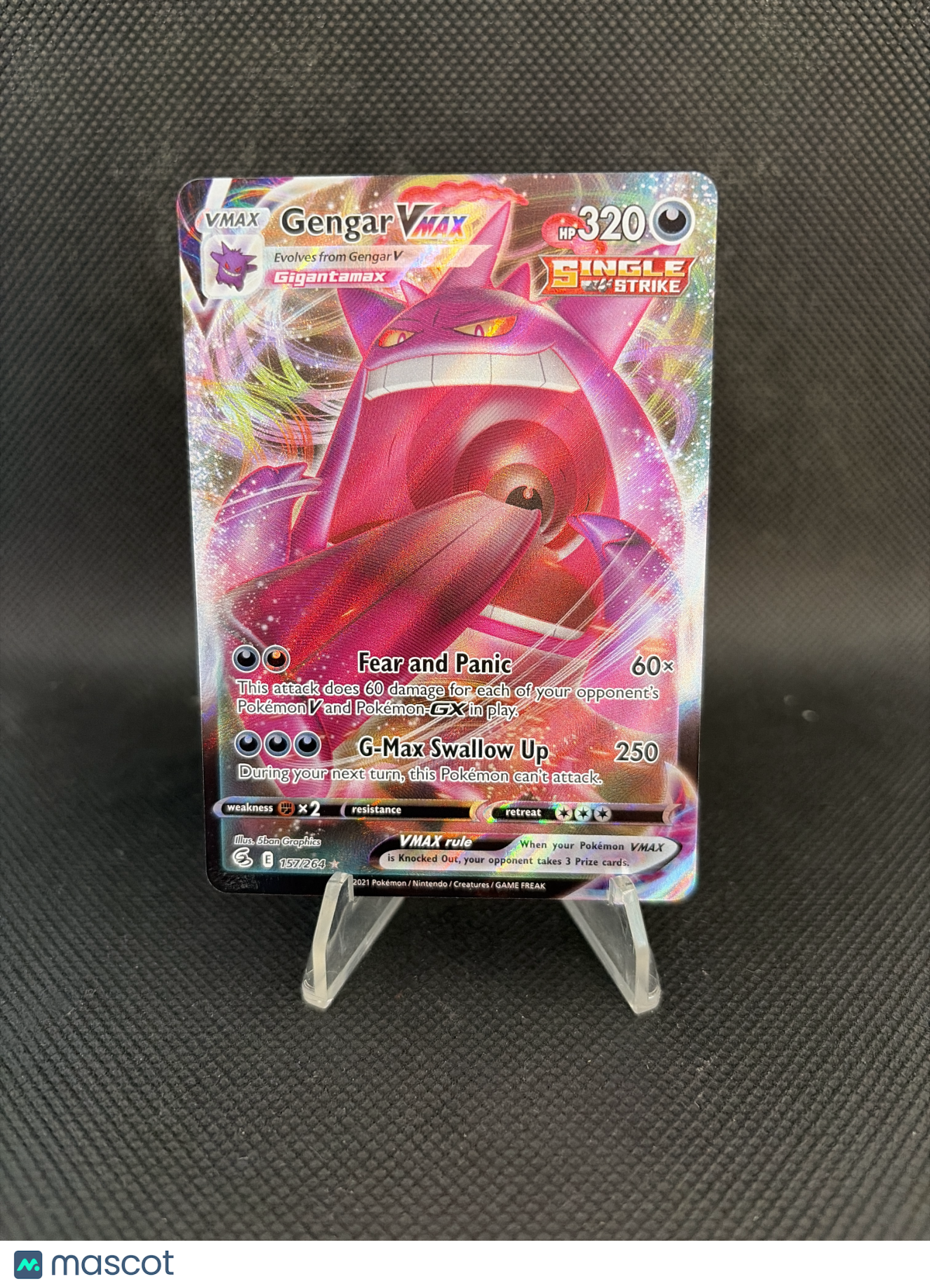 2021 Fusion Strike Gengar VMAX Holo Ultra Rare 157/264