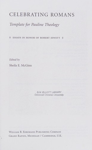 Cover of Celebrating Romans: Template For Pauline Theology