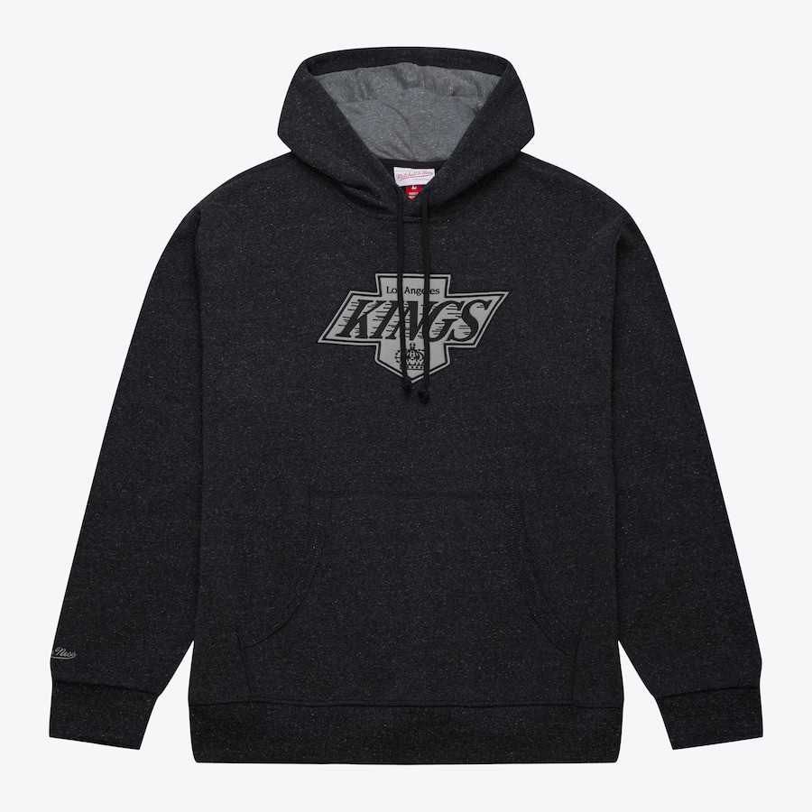 Los Angeles Kings Black Snow Fleece Mitchell and Ness Hooded Sweatshirt